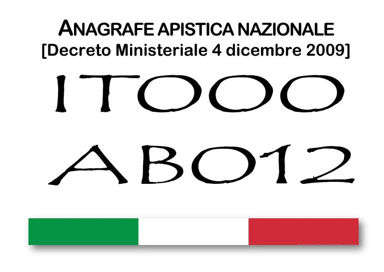 Cartello per apiario con codice identificativo